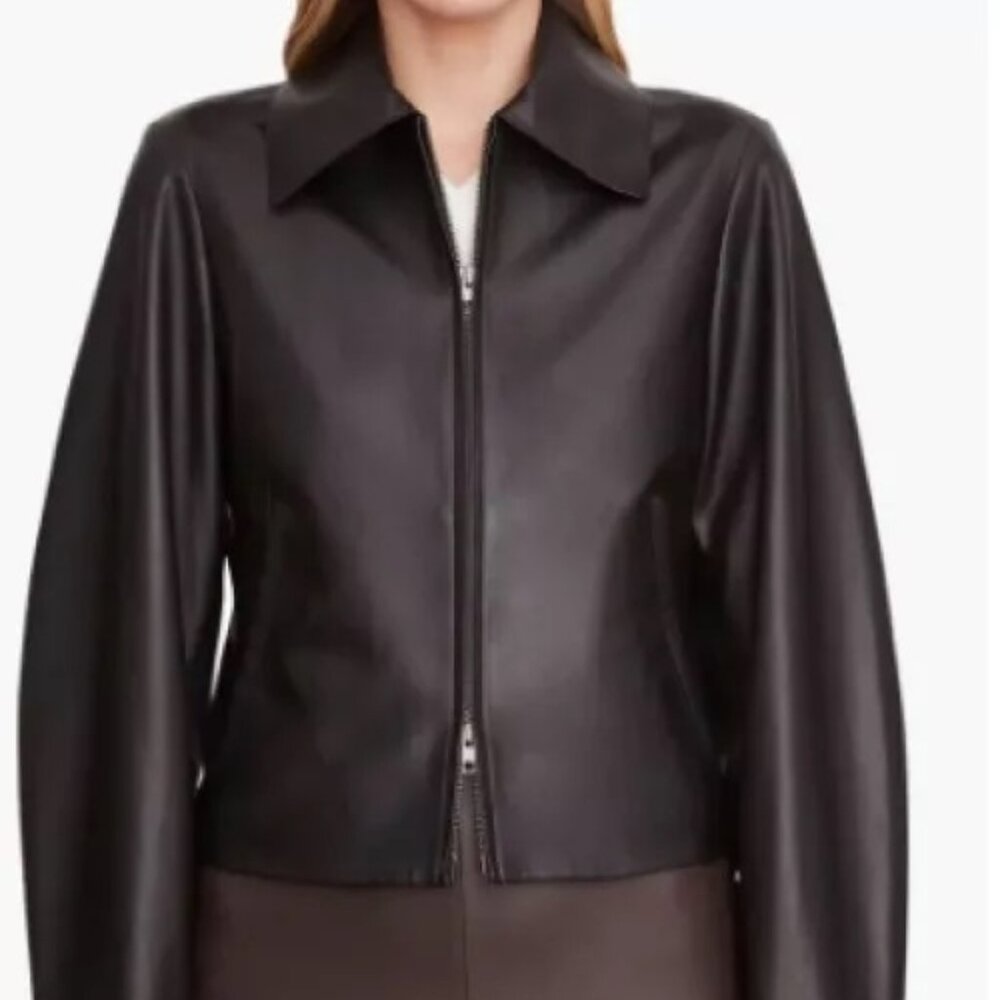 NWT: Vince - Zip-Up - Lambskin Leather Black Jacket - Sz: XL